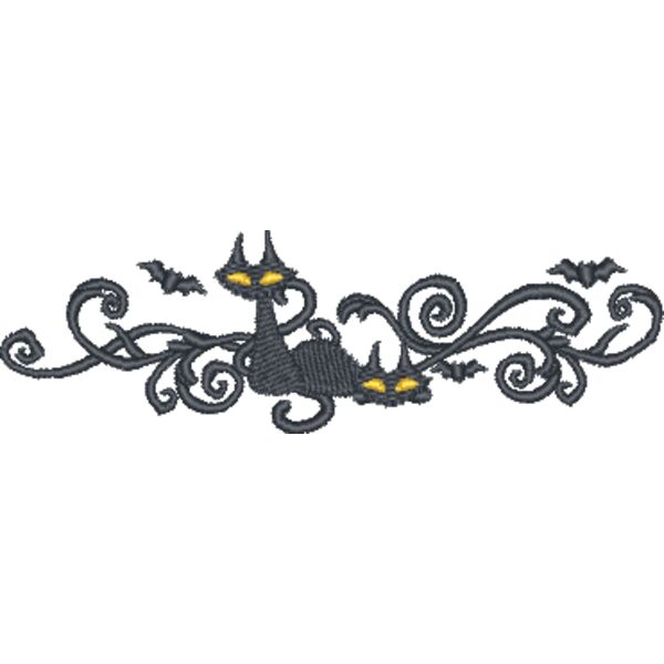 Black Cat Filigree Border Thumbnail