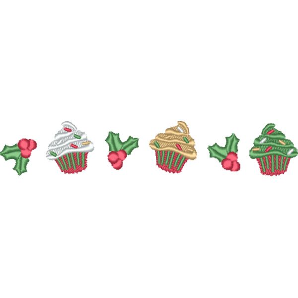 Christmas Cupcakes & Holly D6751 Thumbnail