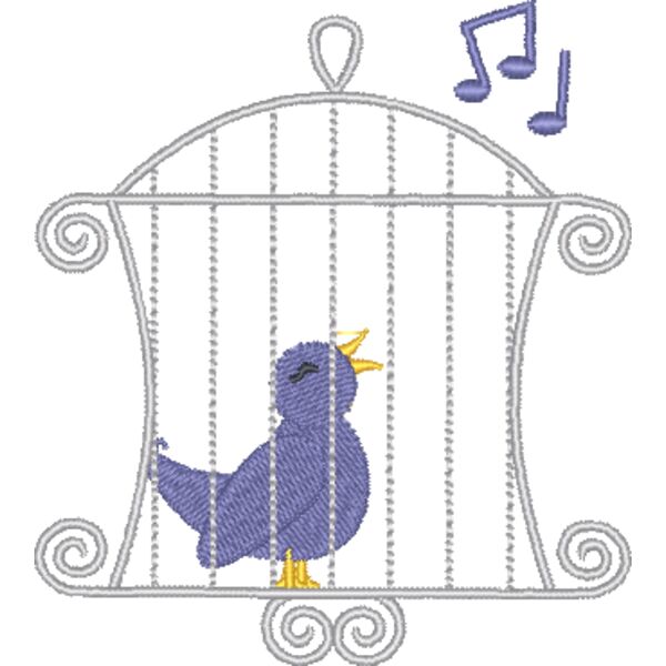 Blue Bird Singing Cage Bird Thumbnail