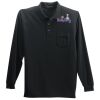 Long Sleeve Silk Touch Polo with Pocket Thumbnail
